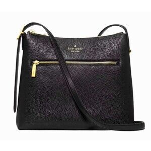 New Kate Spade 454 Large Swingpack Buckle Crossbody Pebble Leather Black